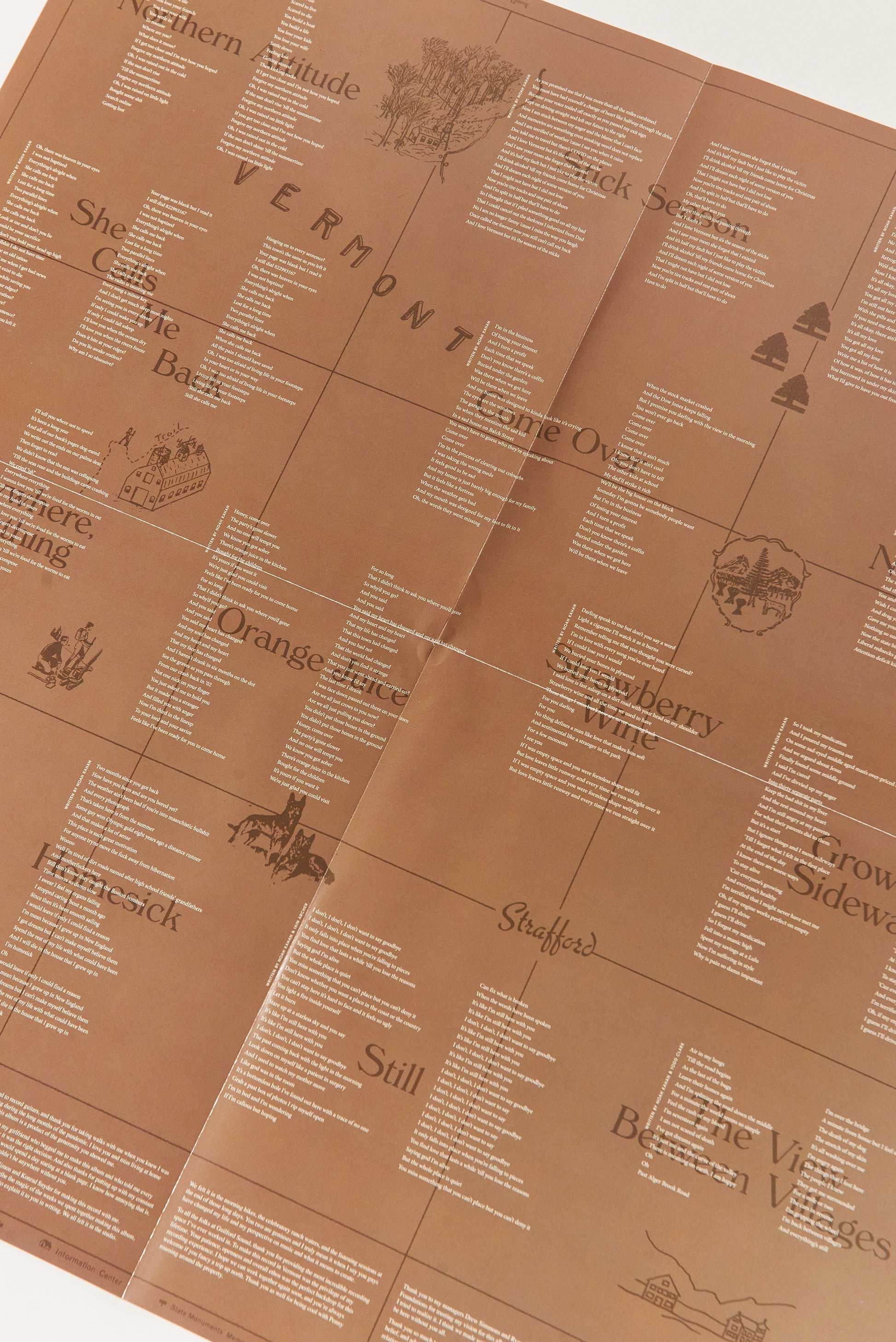 Stick Season Vinyl (Standard Black) lyric insert